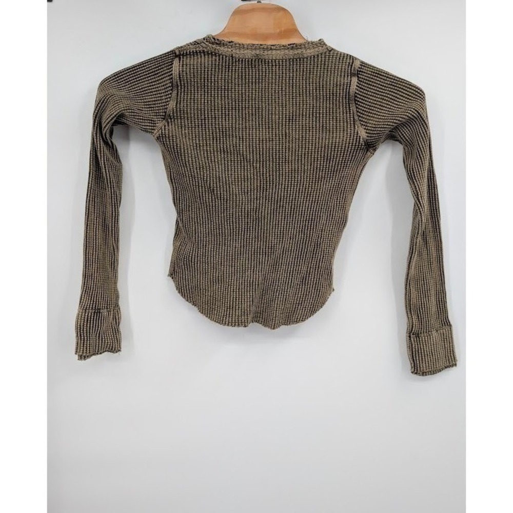 Free People FP One Colt Thermal Henley Green Wash Women's sz S - Picture 5 of 5